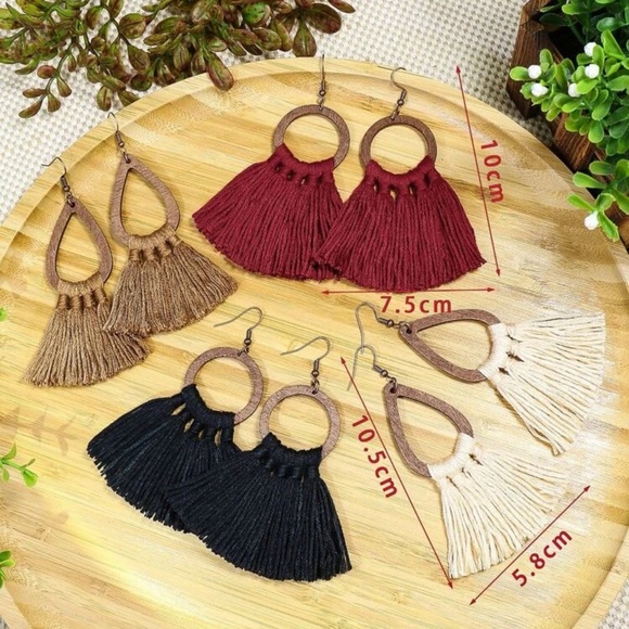 2/$10 NEW! Bohemian Tassel Drop Earrings Cute Boho Beach - Picture 4 of 6
